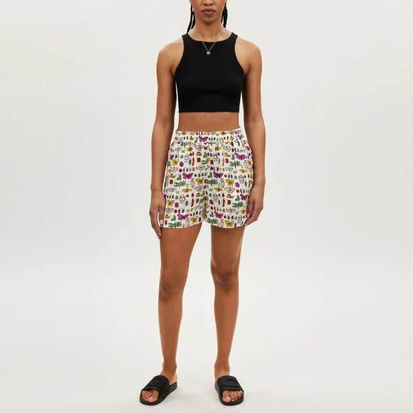 Bug Print Silk Shorts - Picture 3 of 3